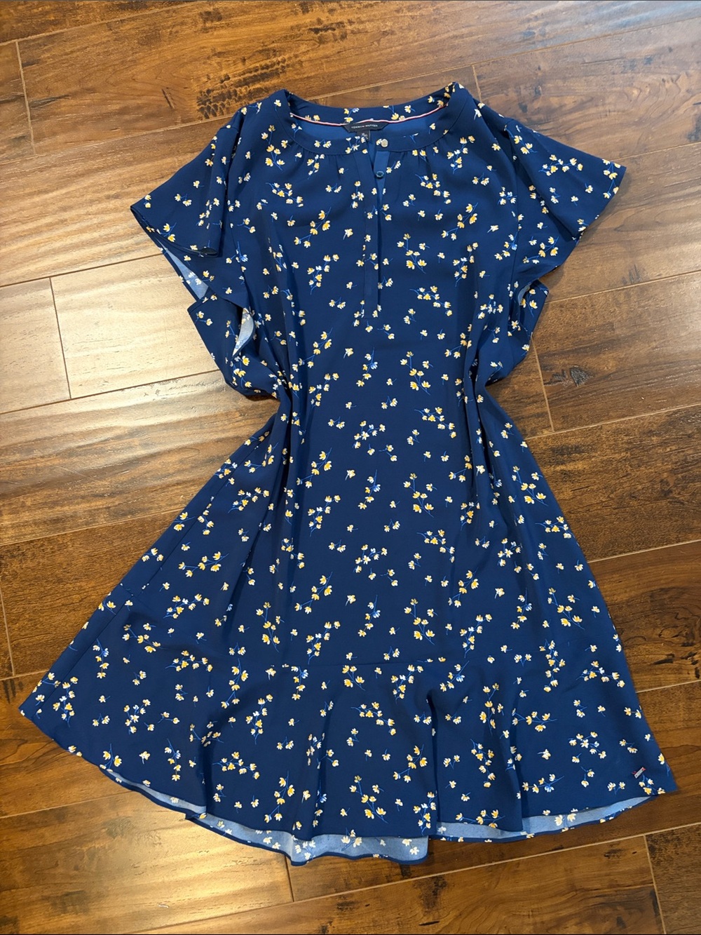 Navy Blue Floral Dress